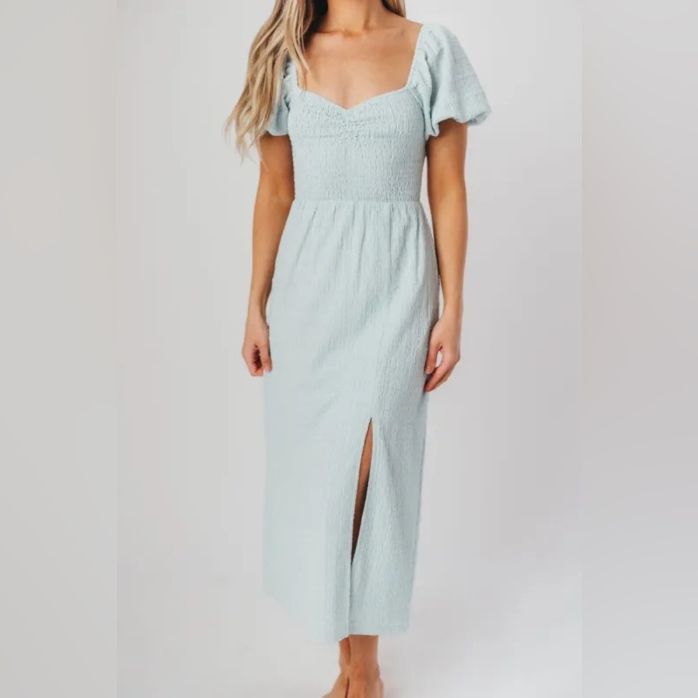 Worth Collective Maria Sweetheart dress in Light Blue